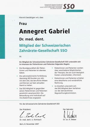 Kieferorthop&auml;die Dr. Gabriel Zertifikat2 Fachpraxis Kieferorthop&auml;die - Zertifikate Dr. Gabriel
